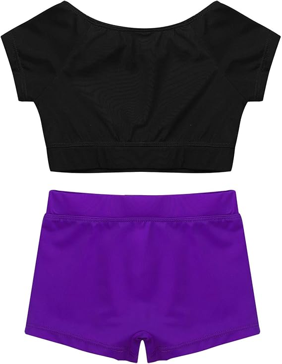 Perfect for ballet, dance class, stage performance, workout, exercise, etc, Girls Gymnastics Dance Outfit Kids Athletic Tank Top with Booty Activewear Gym Outfit