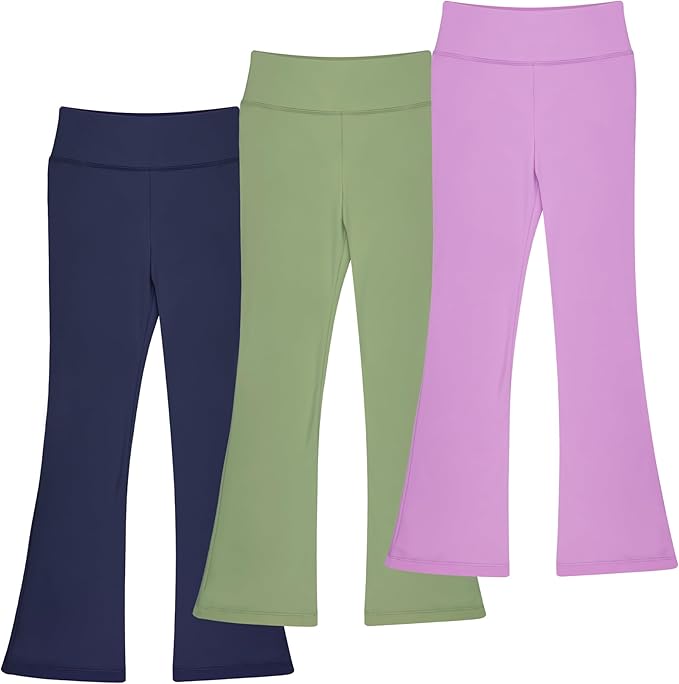 These flare leggings for girls 10-12 are built to last with a magical blend of 80% nylon and 20% spandex, Girls Flare Leggings, Bootcut Yoga Pants for Kids,