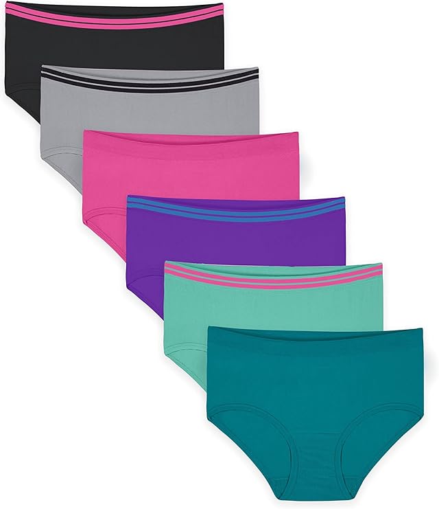 Lightweight and fits smooth under clothing, Carefully selected colors satisfy girls' basic clothing needs and indicate lifeful days, Fruit of the Loom Girls Assorted Seamless