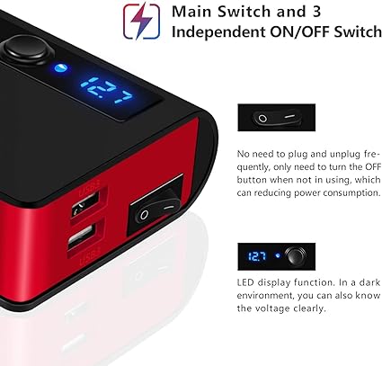Cigarette Lighter Adapter for DC 12V/24V Car,