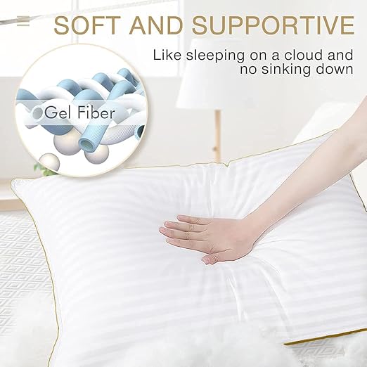 Soft and Supportive Pillow, Bed Pillows for Sleeping 2 Pack, Queen