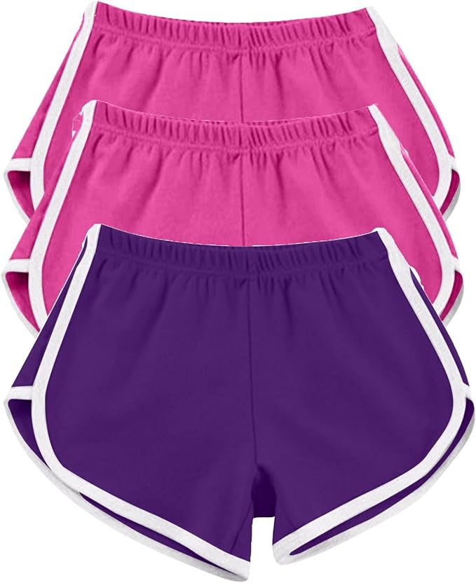 making them perfect for outdoor activities. Elastic High-Waisted Fit: Designed with a stretchy, high-waisted waistband, these girls active shorts offer a snug yet comfortable fit
