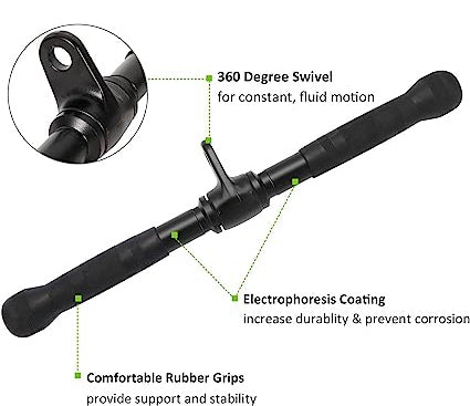Pull Down Attachment, V-Shaped Press Down Bar, Tricep Rope, Exercise & Double D Handle Pulldown Equipment
