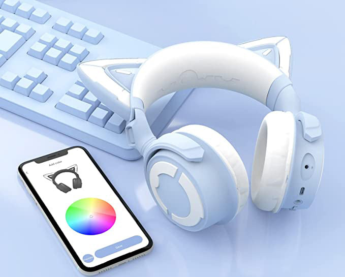 Cat Ear Headphon, Wireless & Wired Gaming Headset