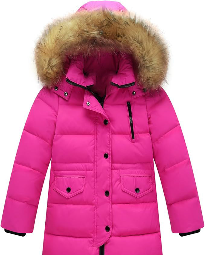 For convenient and safe storage of your belongings Adjustable cuffs - Easily adjustable with Hook and Loop fastening, for a perfect fit,  Puffer Jacket Kids Winter Hooded Down Coat Thick Snow suit Outerwear,Windproof and Waterproof