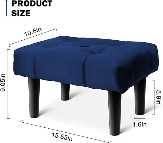 This stylish wooden step stool can be used when getting dressed in the bedroom, Soft Velvet Fabric Step Stool with Wood Legs   Ottoman