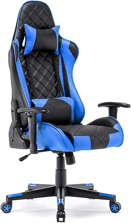 Gaming Chair for Adults Fabric Office Chair with Footrest High Back Ergonomic Computer Chair Swivel Task Chair with Adjustable Lumbar Support