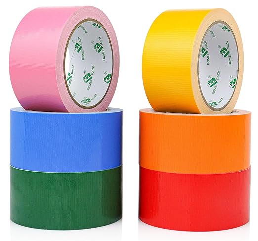 1.88inch is easy tear by hand both vertical and horizontal direction, waterproof, UV resistant for indoor,Rainbow Duct Tape Colors 2 Inch x 15 Yards x 9 Mil, Heavy Duty Waterproof Duct Tape