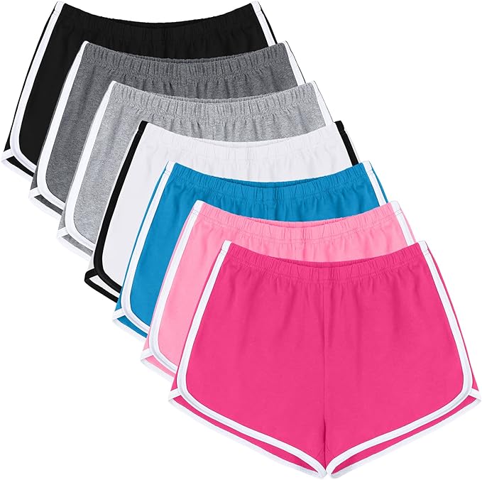 The girl athletic shorts are made of 95% high-quality polyester, the fabric is soft and comfortable, skin-friendly, breathable, odorless, not easy to wear and tear, Yoga Dance Pants Breathable Workout Running Shorts Dolphin Shorts