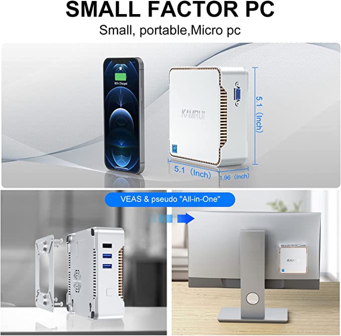 GK3 Pro Mini PC 16GB RAM 512GB M.2 SSD, Intel 11th Gen N5105 (up to 2.9GHz) Mini PC Windows 11 Pro, 2.5-inch SSD, Gigabit Ethernet, 4K UHD, WiFi, BT, VESA/Home/Business Mini Desktop Computer