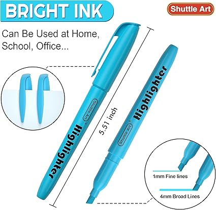 Dry-Quickly Non-Toxic Highlighter Markers for Adults Kids Highlighting in Home School Office, Bright, colorful, multi variety highlighting markers for adults or kids highlighting on bibles,