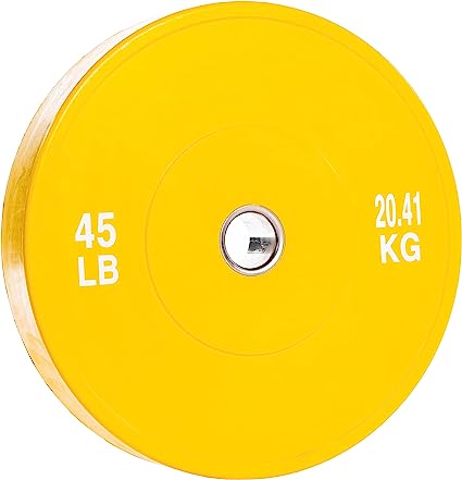 lympic Size Black Premium Bumper Plate with Steel Insert- yellow