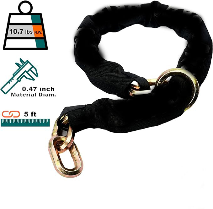 Manganese Steel Heavy Duty Cinch Chain Anti Theft Hex Chain for Motorcycles, Trailers, and Properties