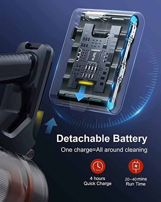 30Kpa Stick Vacuum with Large LED Display, Powerful Handheld Vacuum Cleaner