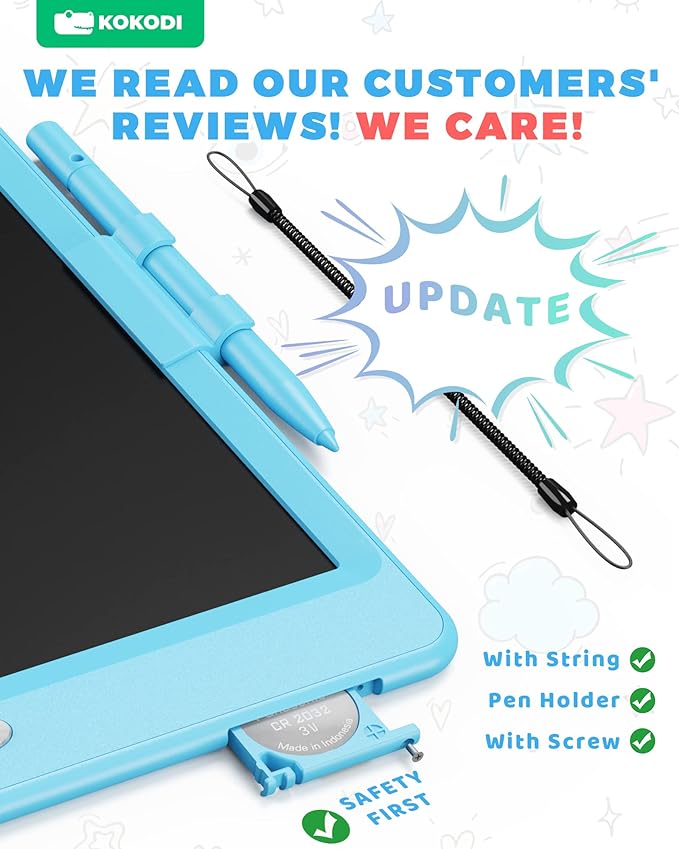 Tablet 10 Inch, Toys for 3 4 5 6 Year Old Boys, Gifts for Boys Girls Age 3-6, Colorful Erasable Doodle Board