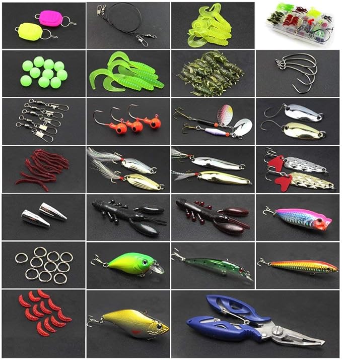 Multi fishing lures let you experience different-style fishing.Fishing Lures Hooks Kit, 73/101 /132/232 Pcs Fishing Lures