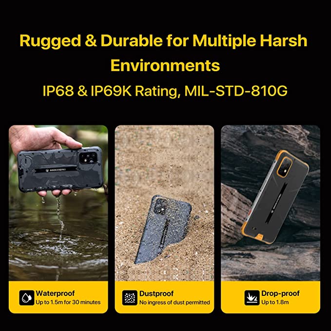 UMIDIGI Bison X10 PRO Rugged Smartphone, Rugged Cell Phone Unlocked, IP68/IP69K Waterproof, Android 11, NFC, 6.53