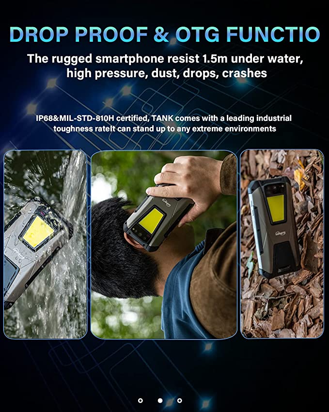 Unihertz Tank 4G Rugged Smartphone Unlocked with 22000mAh Largest Battery, 66W Fast Charging, 6.81