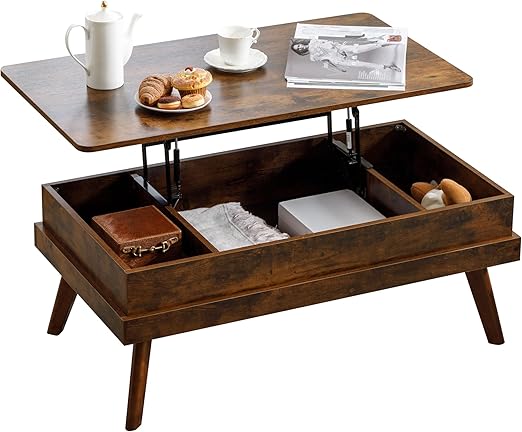 ensure the stability and robustness of the coffee table. Coffee Table Lift Top Cabinet Fully Assembled with Hidden Storage Compartment Multi-Function