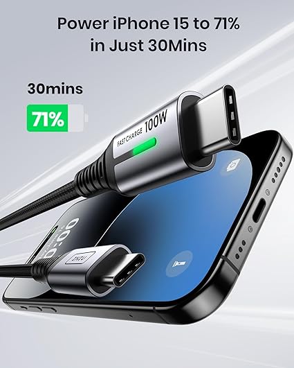 Exclusive FLYWEAVE braided nylon coat, plus flexible anti-rupture SR joints,USB C to USB C Cable, [6.6ft 100W, 2Pack ] Fast Charging PD USB C Charger Cable, Nylon Braided Type C Cable for Samsung S23 S22 iPhone 15 Pro Max etc