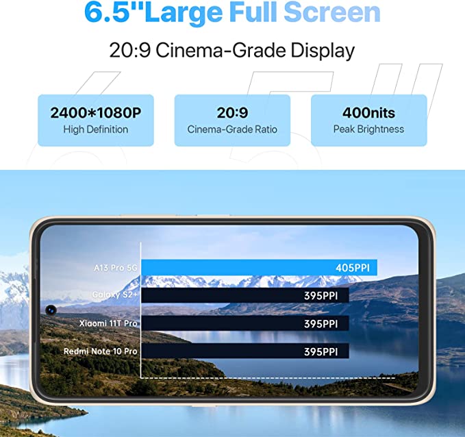 Cell Phones, 5150mAh Large Battery, 48MP+24MP+5MP Camera, 5G Dual SIM GSM Volte Unlocked Smartphone, 18W, NFC