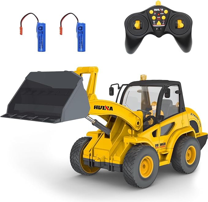 Front Loader Bulldozer 9 Channel Construction Vehicle Toy with Light for Kids