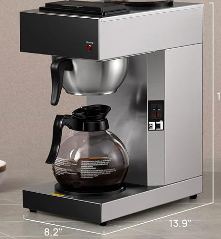 Stainless Steel Build Easy-to-clean 304 food grade stainless steel build. Rust and stains resistant.Coffee powder filter grid is removable for easy refill and cleaning, Coffee Maker Brewer