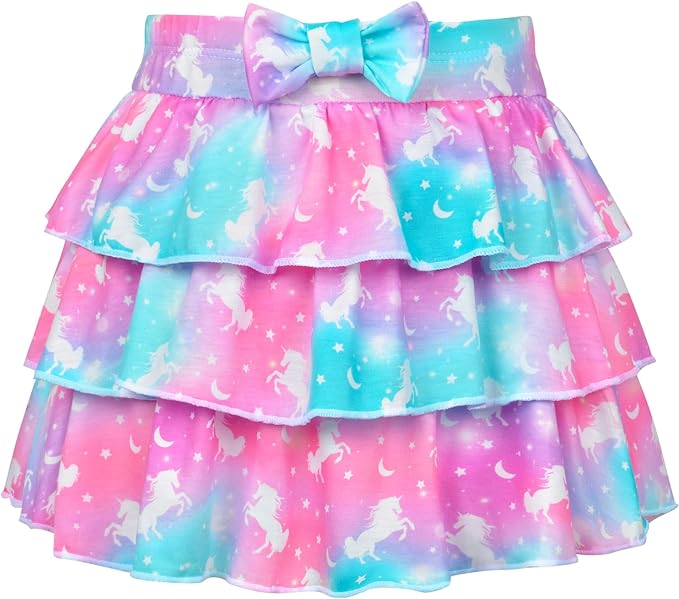 The girls skorts are available in two colors: rainbow unicorn and rainbow fish scale.
