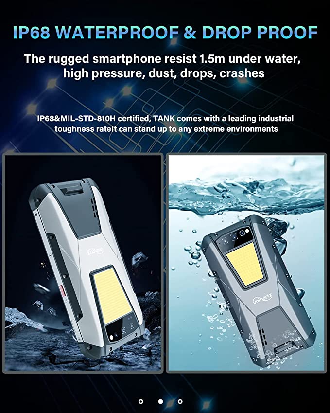 Unihertz Tank 4G Rugged Smartphone Unlocked with 22000mAh Largest Battery, 66W Fast Charging, 6.81