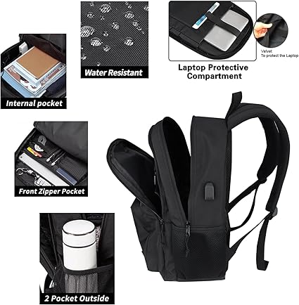 pocket and an extra padded sleeve for tablets or Kindle, can storage books and business files while still having room for daily necessities, travel backpack for Unisex, Anti theft laptop backpack with USB charging port,