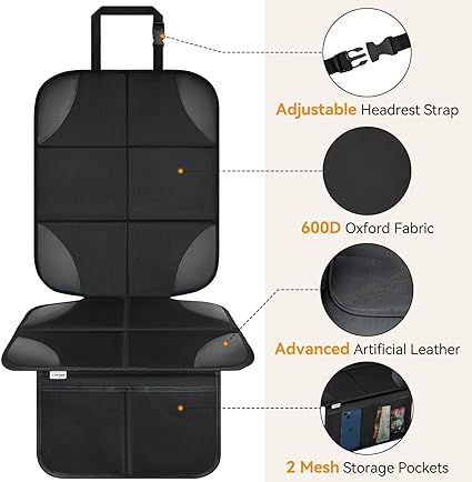 fabric and PVC leather.Installed under the baby safety seat to prevents damage to the seat, Waterproof seat Protectors for Vehicles Baby Pets