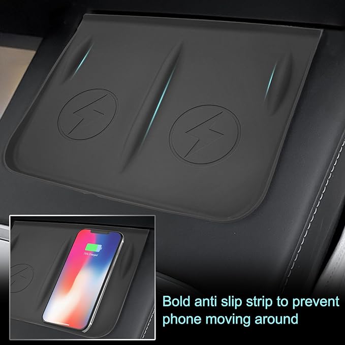 Non-Slip Mats Phone Tray Wireless Charger Cover  Wireless Charging Silicone Mat  Waterproof  for tesla