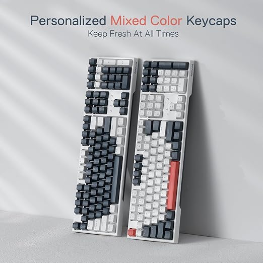 Up to 19 presets backlighting modes are free to choose by the keyboard itself. Brightness and flowing speed is also adjustable on board.   K668 RGB Gaming Keyboard, 104 keys + Extra 4 Hotkeys Wired Mechanical Keyboard w/Sound Absorbing Foams