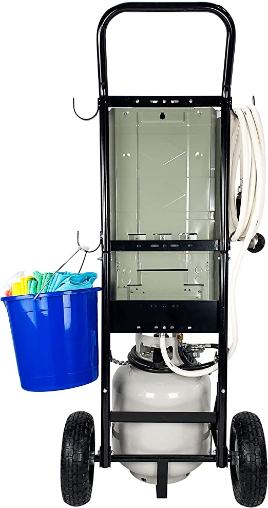 Onsen - 10L Portable Tankless Propane Water Heater w/Hand Cart - Dual Ignition - Instant Hot Water - Mobile Hot Water Washing Station - Pet Grooming - Horse Stables - Hunting Camp - Camping