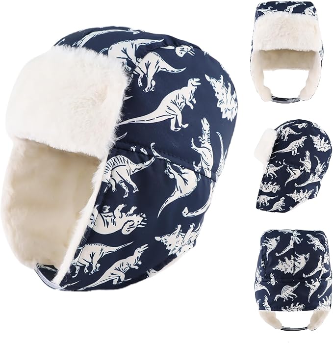 balaclava hat is made of polyester and polar fleece, which is warm, soft, breathable and lightweight.   Winter Baby Beanie Fleece Lined Kids Bomber Hat