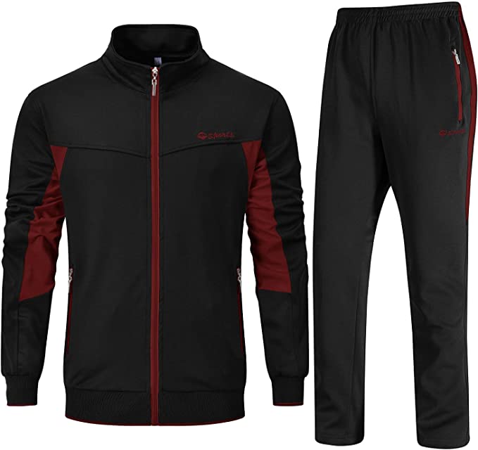 Men's Tracksuit Athletic Full Zip Casual Sports Jogging Gym Sweatsuit