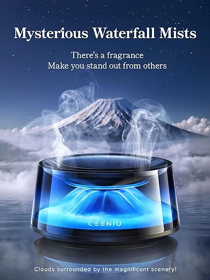 Adjustable Intensity, Sandalwood cologne & Cherry blossoms,  Smart Car Air Fresheners, 	Battery Powered