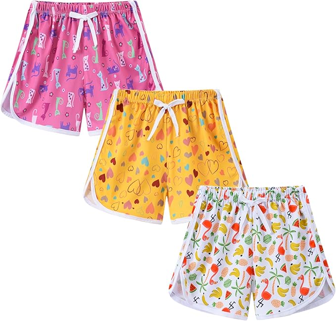 Whether solid or brightly colored, the toddler girls athletic shorts can be worn with a variety of styles such as t-shirts, vests, shirts, sweatshirts, hoodies, sneakers, and loafers , Active Running Shorts Dolphin Gym Short Pants