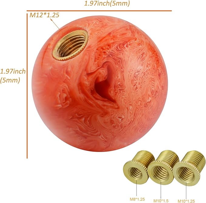 The Shifter Handle Accessories Knobs size: H 1.97 inch (5cm) * W 1.97 inch (5cm). Rubber
