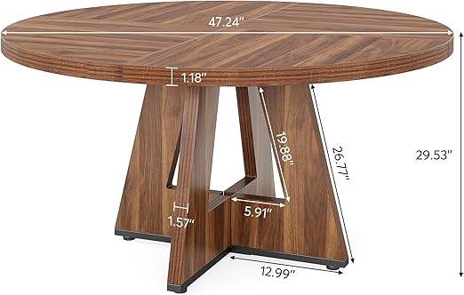 dining or living room never feels cramped but always showcasing an inviting, intimate atmosphere for family meals. Living Room, 47 inch Dining Room Tables for 4 People, Farmhouse Dinner Table with Wooden Table