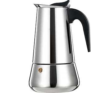 12 CUPS @ effectively preventing over-pressure situations. The frosted coating inside the moka pot is not made of aluminum,  Espresso Maker Percolator Italian Coffee Maker