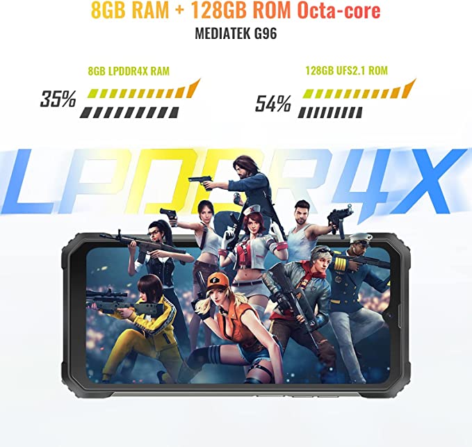 Rugged Cell Phone, Blackview BV8800 Android Phone, 8GB+128GB Unlocked Cell Phones Canada, 50MP+20MP Night-Vision IR Rear Camera,33W Fast Charge 8380mAh Battery, IP68 Waterproof Smartphone with NFC,OTG