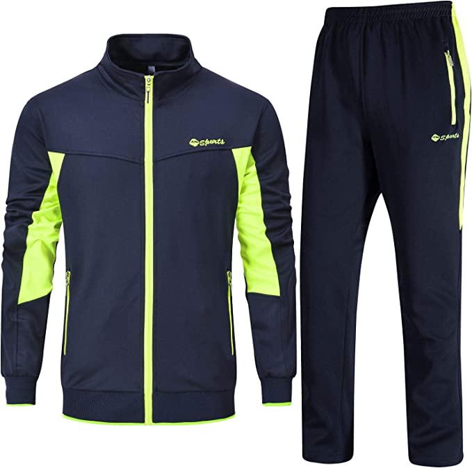 Men's Tracksuit Athletic Full Zip Casual Sports Jogging Gym Sweatsuit