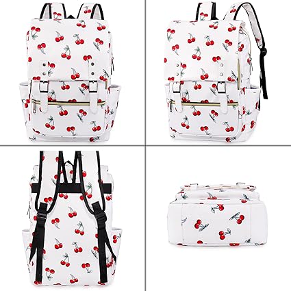 Safe Design: Flap over design with strengthen magnetic snap button for your security.College School Bag Bookbag