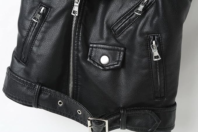 This fashionable leather top is designed specifically for girls, and adults aged 3 and above. Faux leather Motorcycle Dress Casual Boys Joker Vest