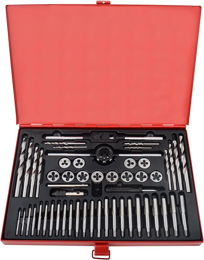 Mechanics, Cutting External & Internal Threads Tap and Die Set 52Pc