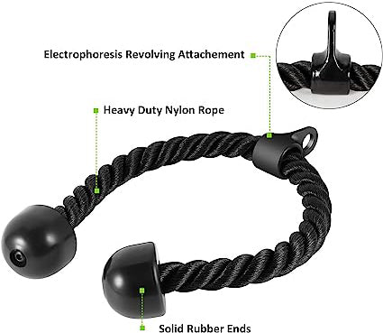 Pull Down Attachment, V-Shaped Press Down Bar, Tricep Rope, Exercise & Double D Handle Pulldown Equipment