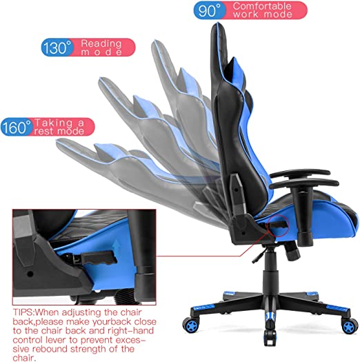 Gaming Chair for Adults Fabric Office Chair with Footrest High Back Ergonomic Computer Chair Swivel Task Chair with Adjustable Lumbar Support