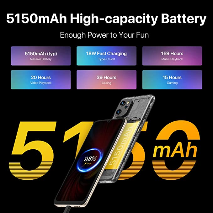 UMIDIGI F3 5G Unlocked Cell Phones Canada, Android 12 Smartphone, 8GBRAM/128ROM NFC Android Phone, Octa-core 6.7