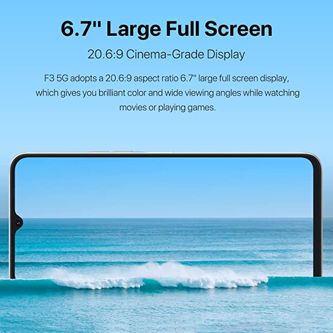 UMIDIGI F3 5G Unlocked Cell Phones Canada, Android 12 Smartphone, 8GBRAM/128ROM NFC Android Phone, Octa-core 6.7